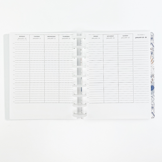 Dated Weekly Vertical Discbound Planner Insert (Full Year 2025)