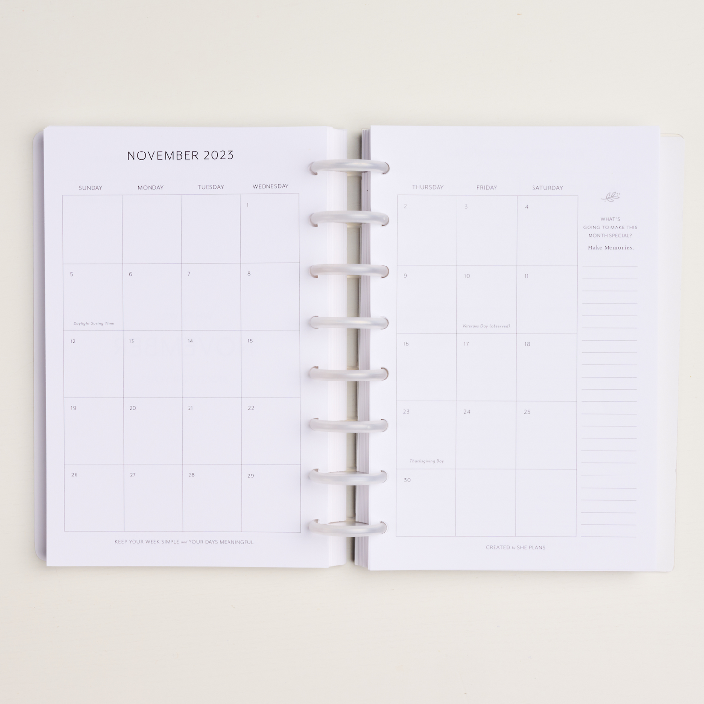 Dated Weekly Discbound Planner Insert (Full Year 2024)