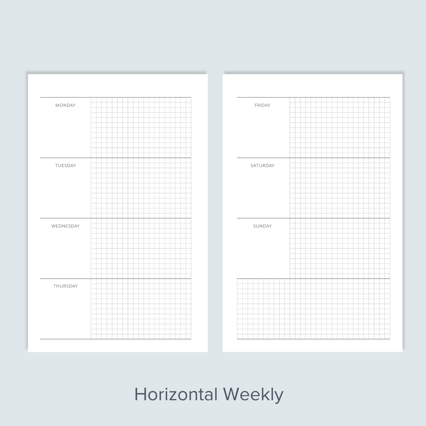 Horizontal Weekly Discbound Inserts (6 Months)