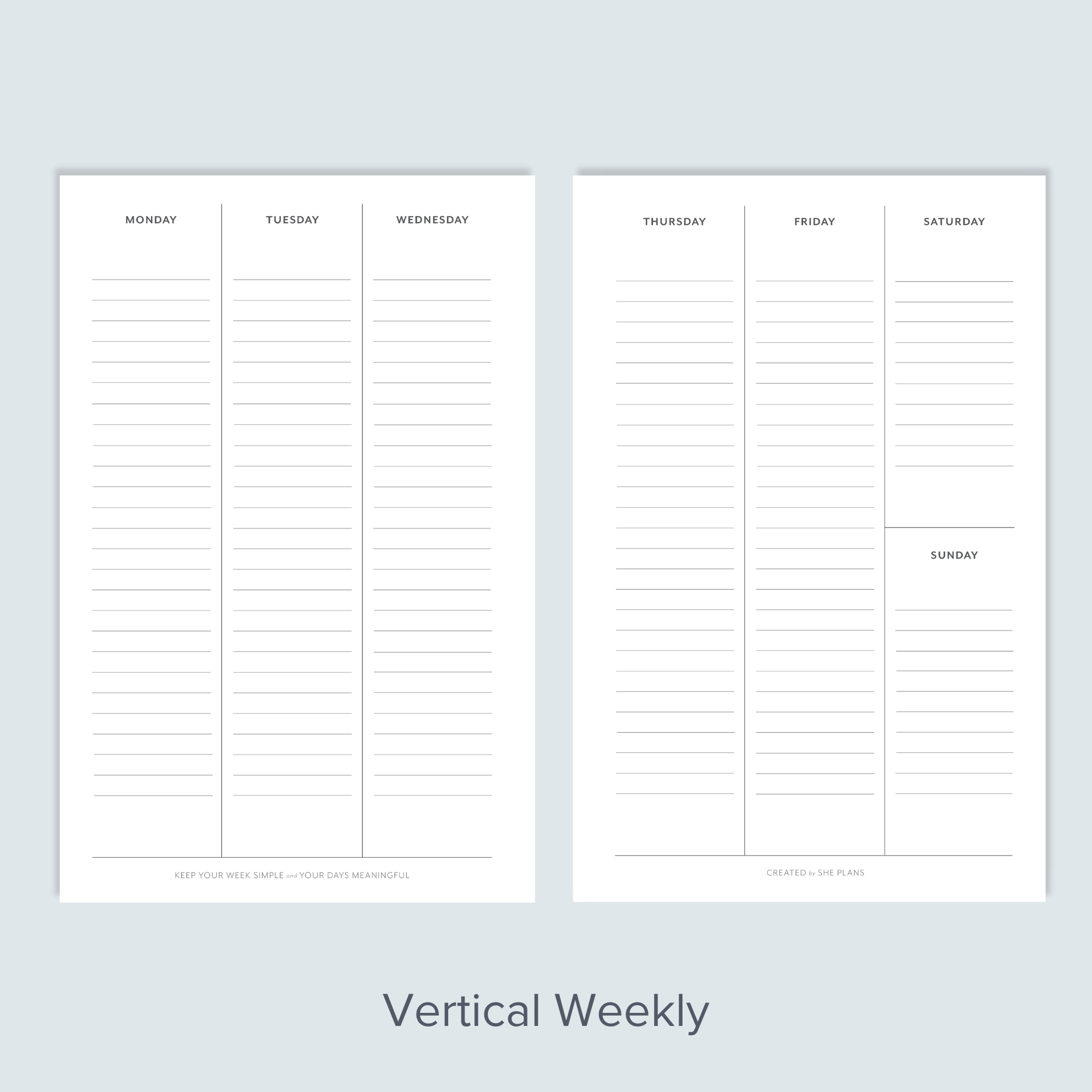 Vertical Weekly Discbound Inserts (6 Months) – She Plans