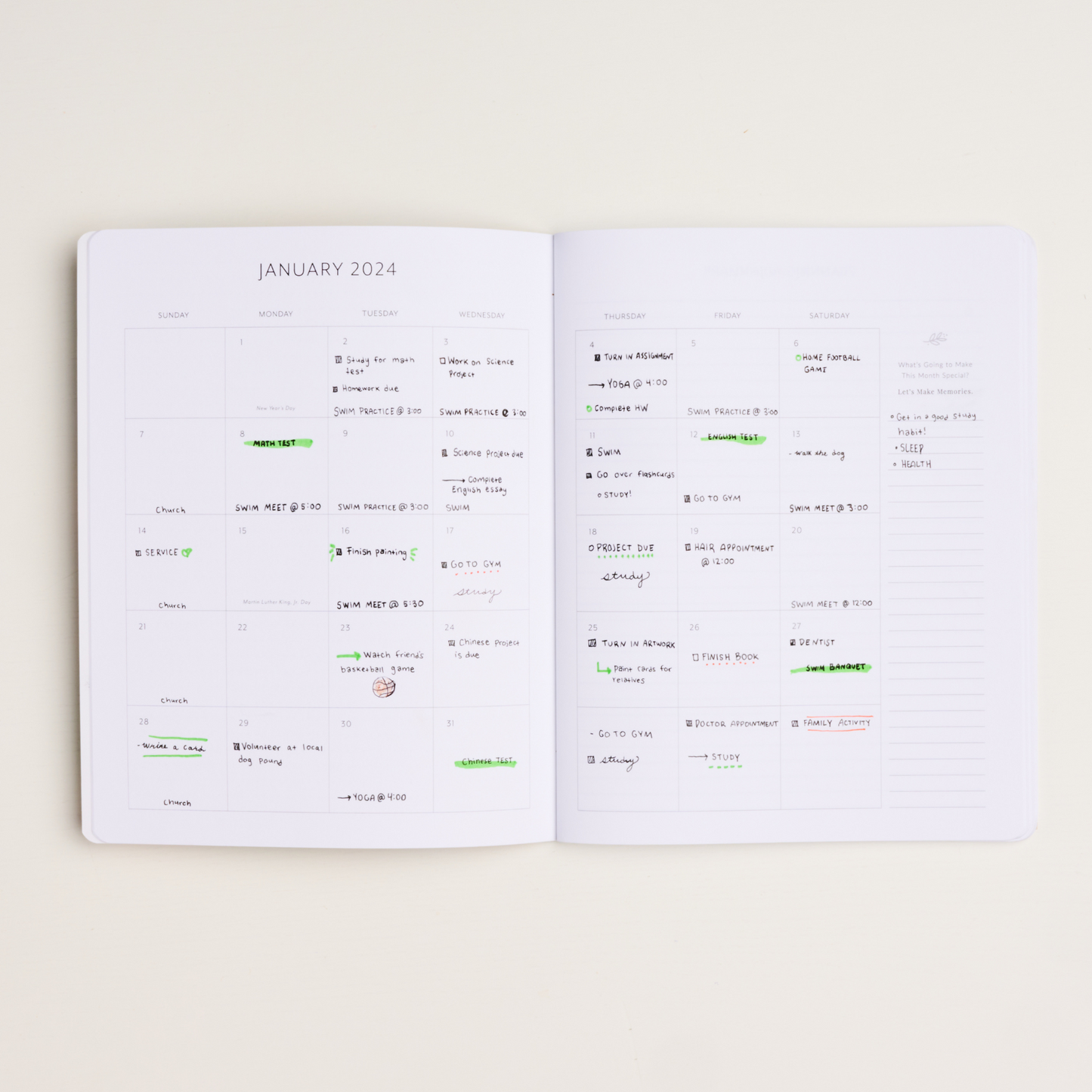 2024 Monthly Sewn Planner