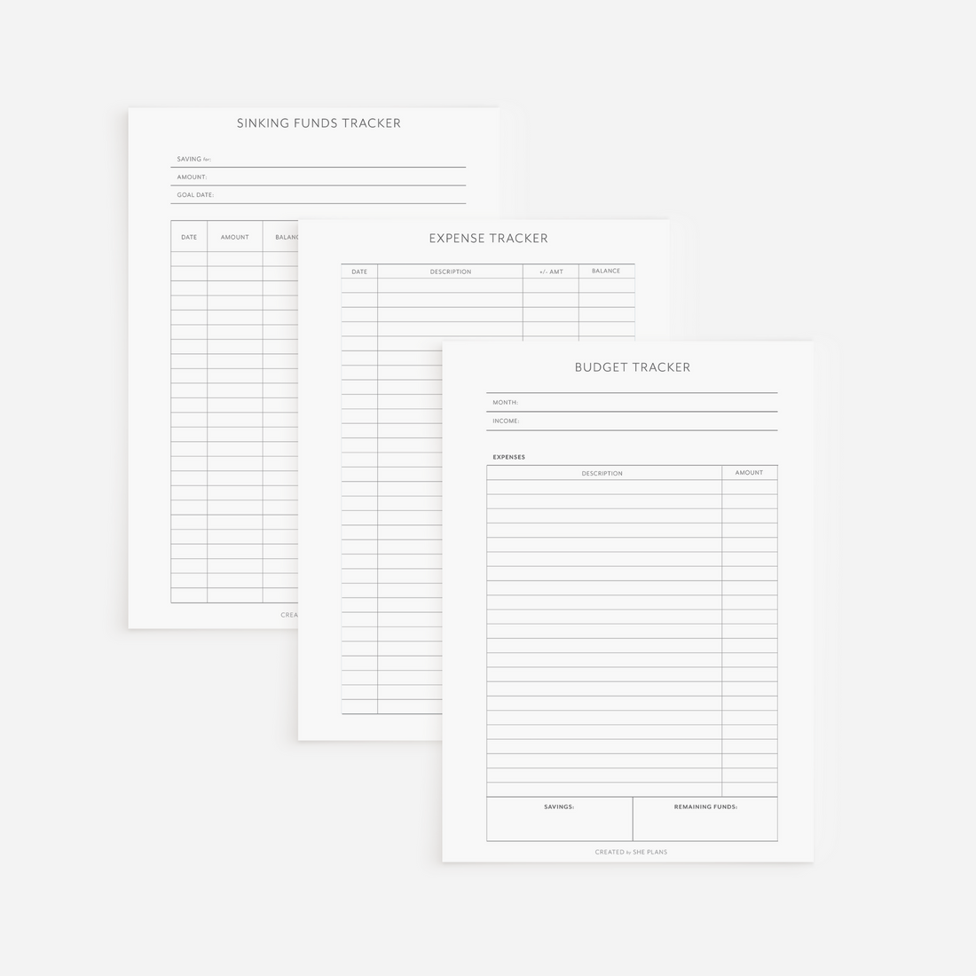 Financial Inserts Bundle – She Plans