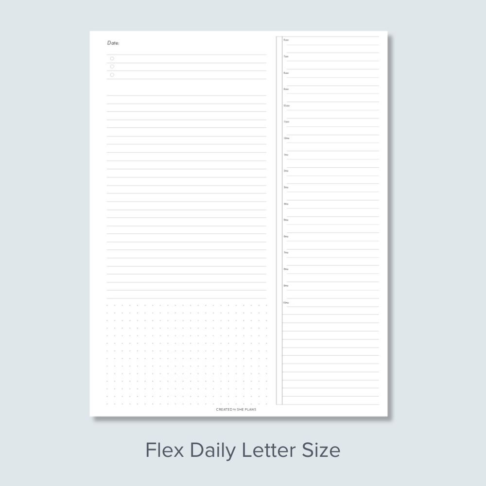 Flex Daily Letter Size Printable