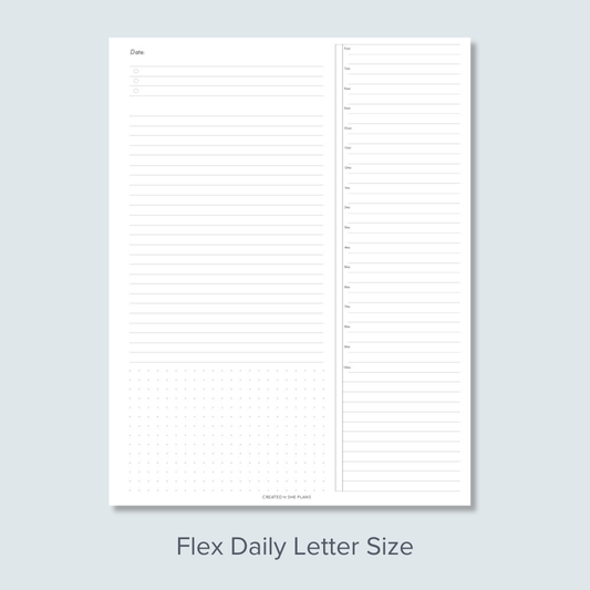 Flex Daily Letter Size Printable