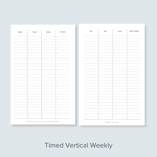 Timed Vertical Weekly Discbound Inserts (6 Months)