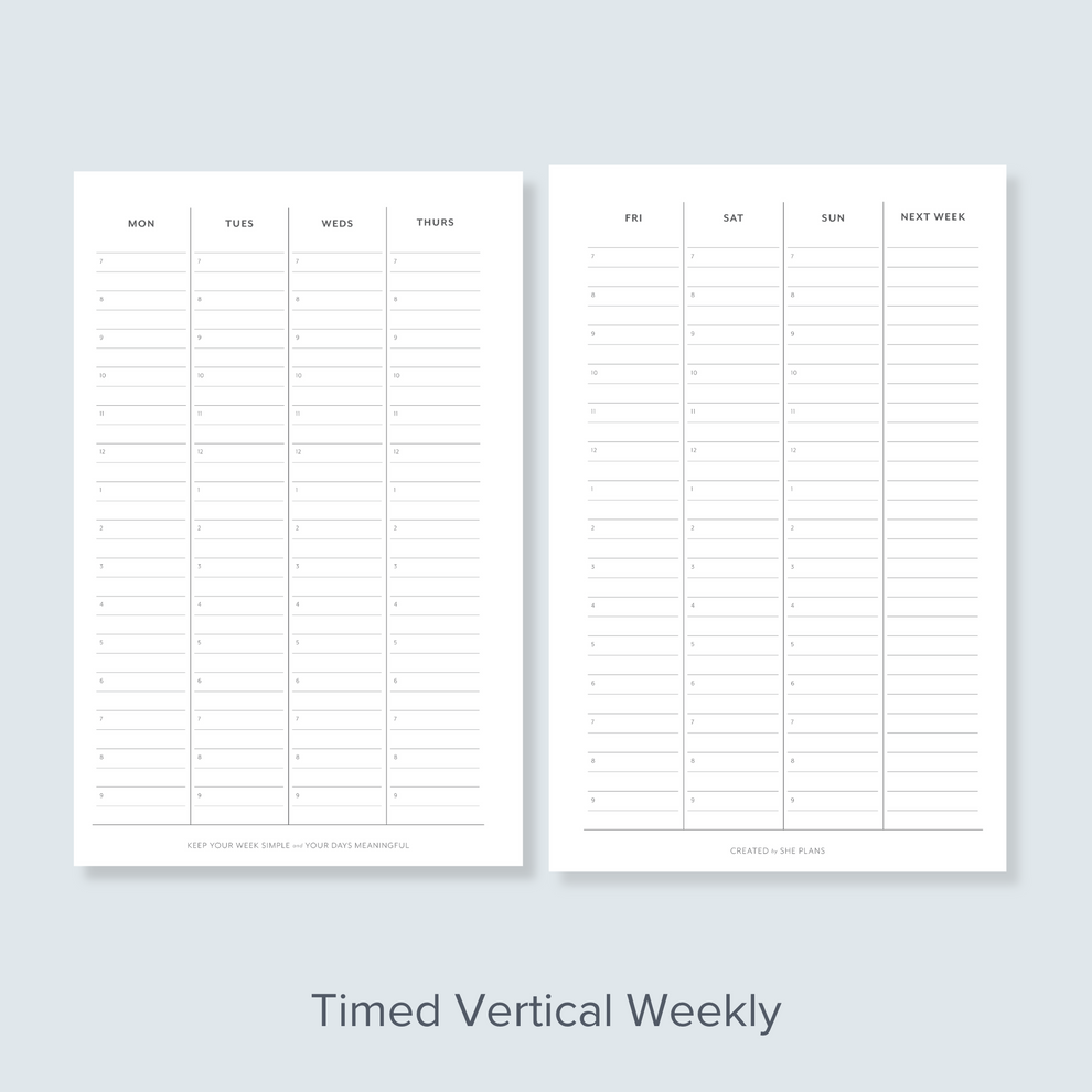 Timed Vertical Weekly Discbound Inserts (6 Months) – She Plans