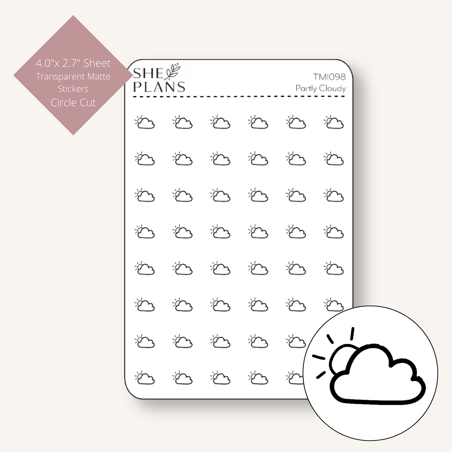 Partly Cloudy Icon Sticker 