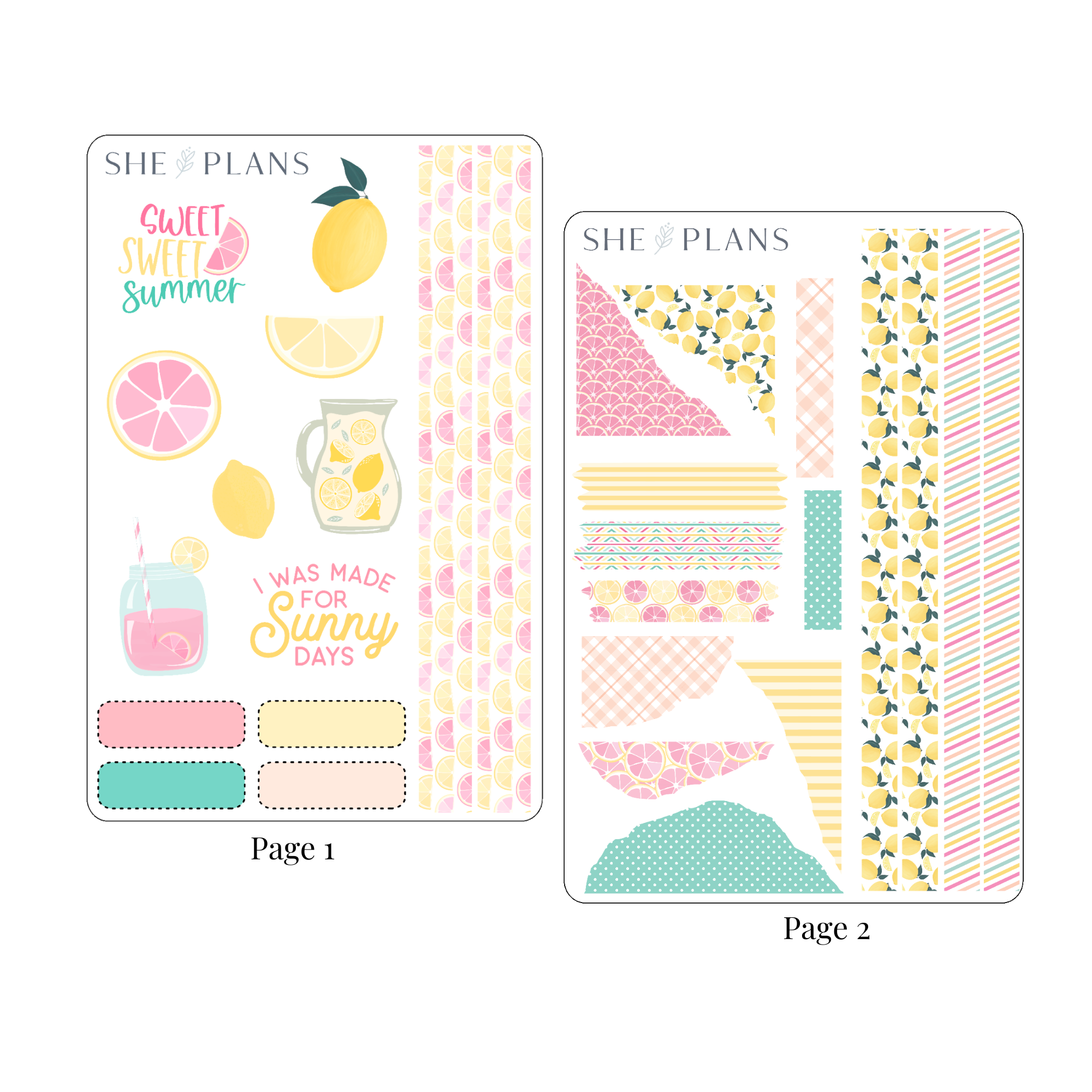 She Builds Sticker Lemon Sticker Kit – She Plans