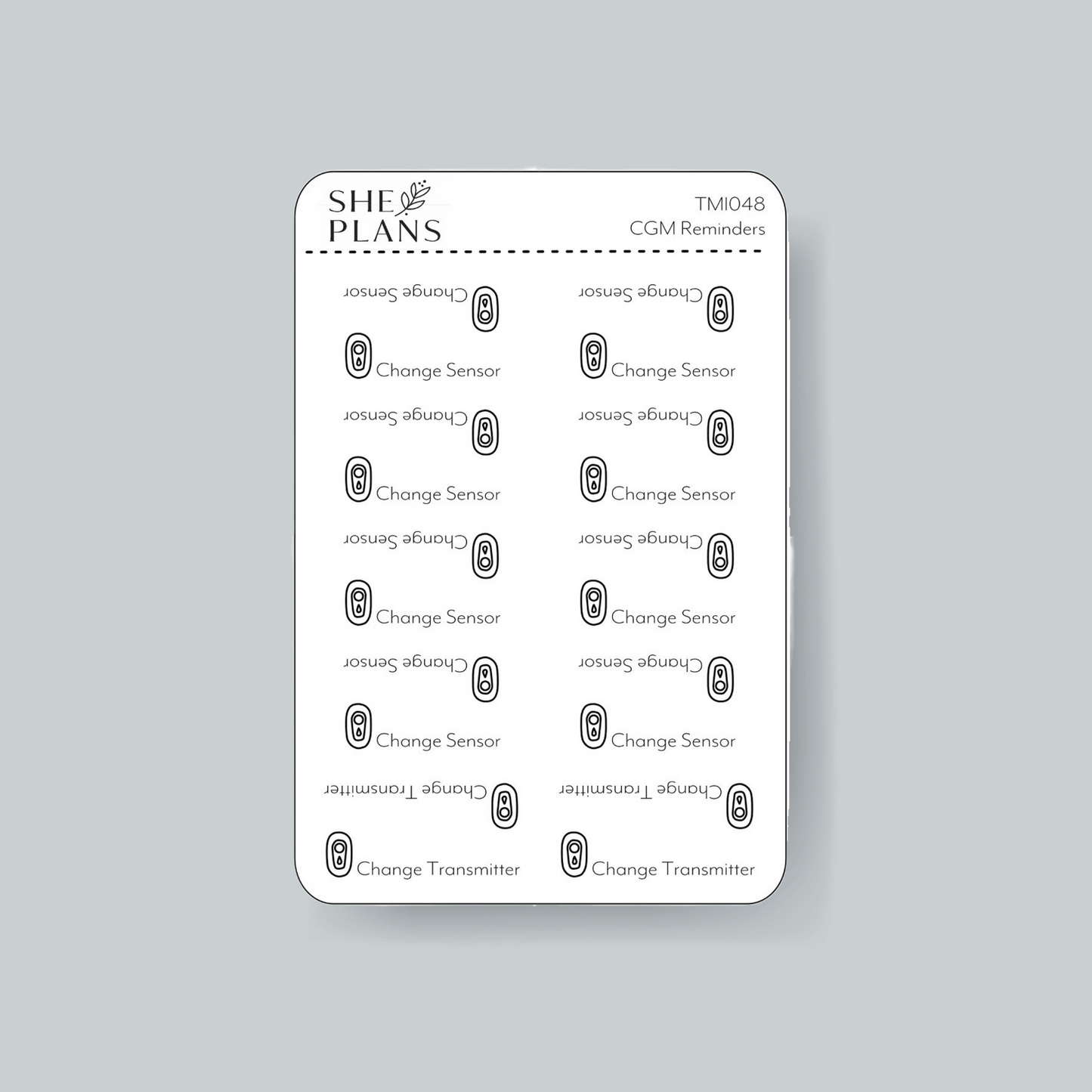 CGM Reminder Sticker Sheet (Transparent)