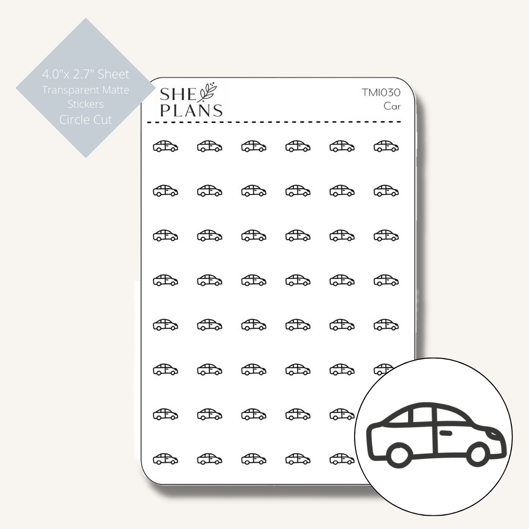 Circle Cut Car Icon Sticker 
