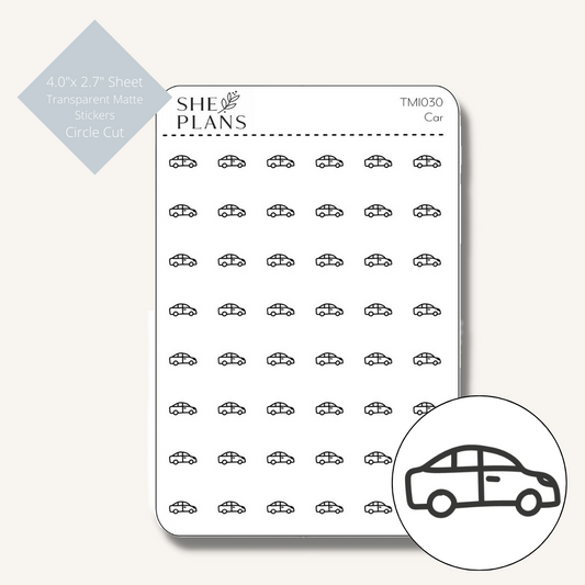 Circle Cut Car Icon Sticker 