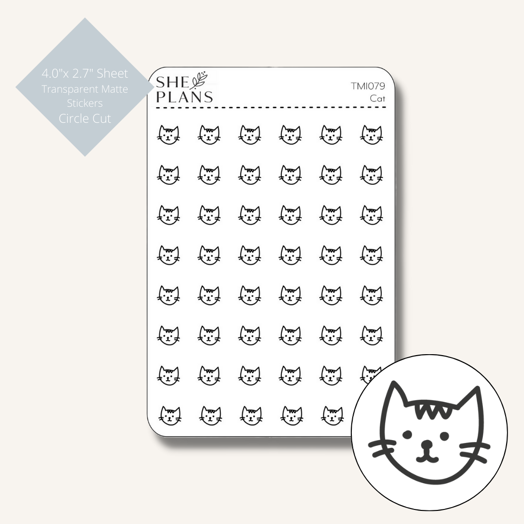 Circle Cut Cat Icon Sticker