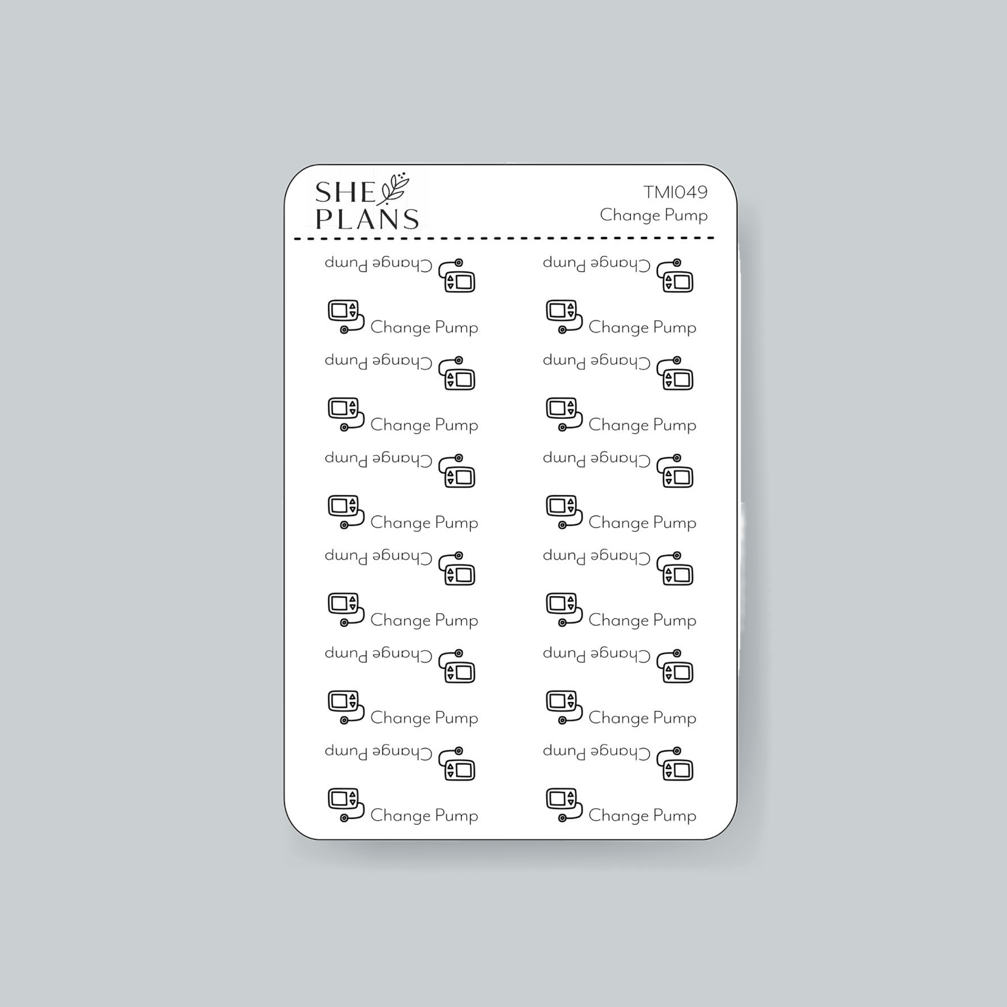 Change Glucose Pump Reminder Sticker Sheet (Transparent) – She Plans