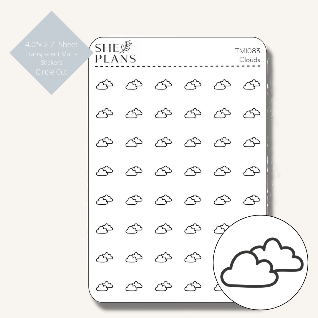 Clouds Icon Stickers (Transparent) – She Plans