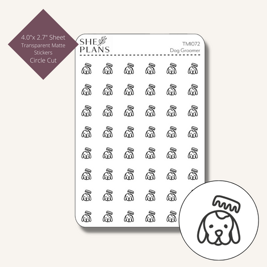 Dog Groomer Icon Stickers (Transparent)