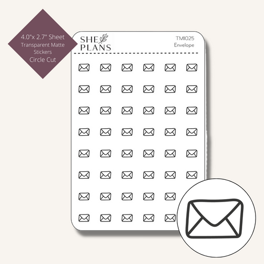 Transparent Matte Envelope Icon Sticker