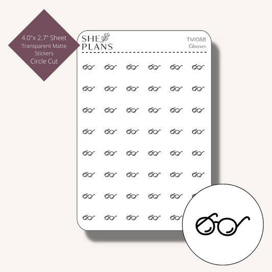 Glasses Icon Stickers (Transparent)