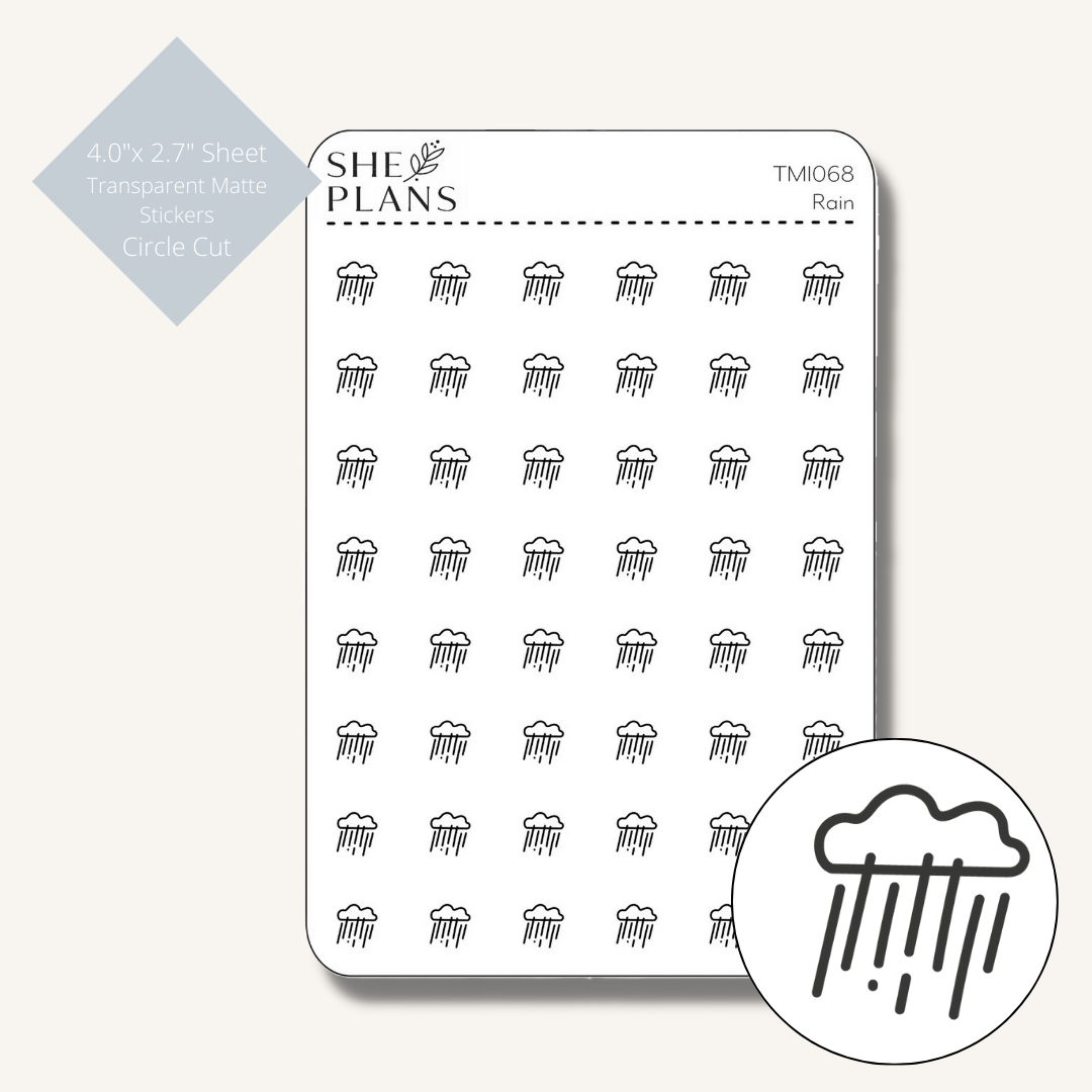 Rain Icon Stickers (Transparent)