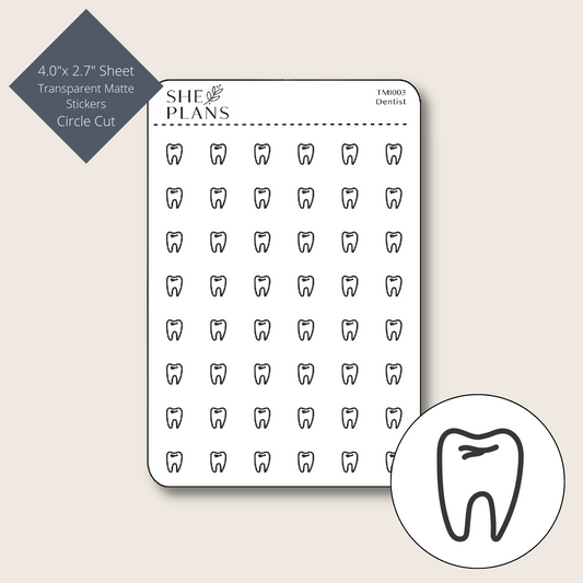 Dentist Transparent Circle Sticker